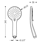 Duche de mão Ø 110 mm  5 funções