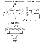Torneira Monocomando Duche  - BASE